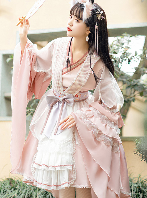 Cherry Blossom Festival Series OP Chinese Style Element Sweet Lolita Long Sleeve Dress