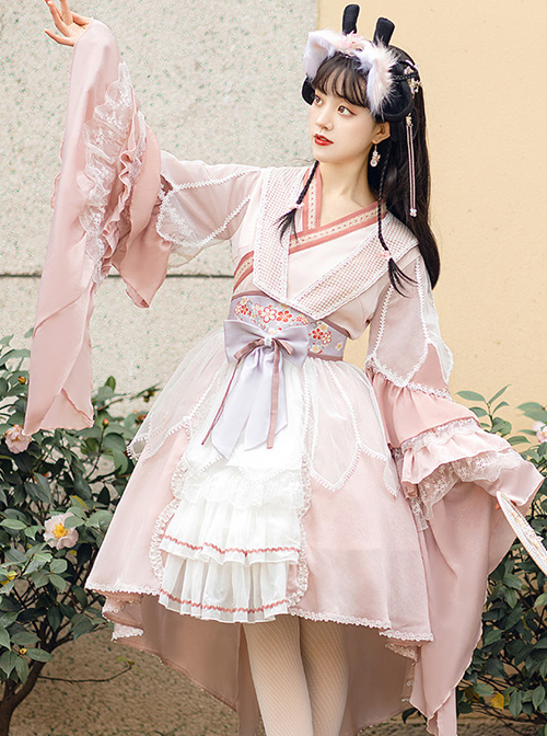 Cherry Blossom Festival Series OP Chinese Style Element Sweet Lolita Long Sleeve Dress