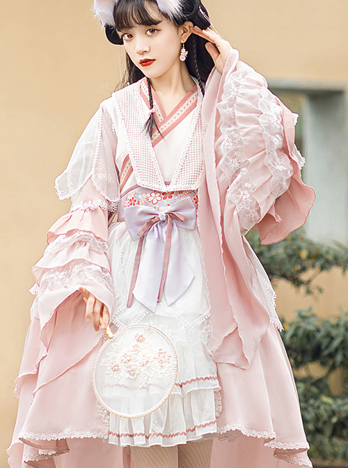 Cherry Blossom Festival Series OP Chinese Style Element Sweet Lolita Long Sleeve Dress