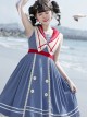 Blue Poetry Series Sailor Collar School Lolita Blue Sleeveless Dress