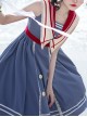 Blue Poetry Series Sailor Collar School Lolita Blue Sleeveless Dress