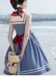 Blue Poetry Series Sailor Collar School Lolita Blue Sleeveless Dress