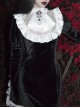 White Lace Black Velour Medieval Gothic Long Style Fishtail Dress