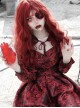 Gothic Bloody Red Rose Printing Long Sleeve Dress