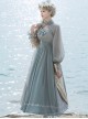 Gray Blue Chiffon Elegant JSK Classic Lolita High Waist Long Style Dress