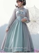 Gray Blue Chiffon Elegant JSK Classic Lolita High Waist Long Style Dress