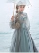 Gray Blue Chiffon Elegant JSK Classic Lolita High Waist Long Style Dress