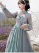 Gray Blue Chiffon Elegant JSK Classic Lolita High Waist Long Style Dress