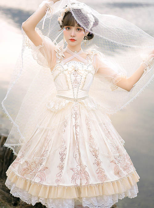 Day And Night Carols Series JSK Gorgeous Elegant Lace Classic Lolita Sleeveless Dress