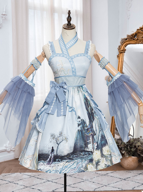 Romantic Dream In Garden Series JSK II Classic Lolita Retro Chinese Style Printing Dress