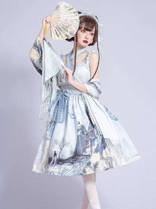 Romantic Dream In Garden Series JSK II Classic Lolita Retro Chinese Style Printing Dress