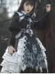 Eye Of Red Heart Series OP Retro Stitching Gothic Lolita Long Sleeve Dress