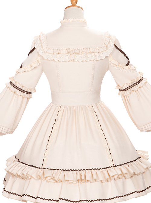 Shepherdess Series Elegant Pastoral Style Classic Lolita Detachable Hem Long Sleeve Dress