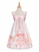 Dogs Donuts Series JSK Printing Sweet Lolita Pink Sling Dress