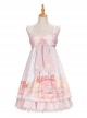 Dogs Donuts Series JSK Printing Sweet Lolita Pink Sling Dress