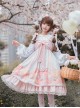 Dogs Donuts Series JSK Printing Sweet Lolita Pink Sling Dress