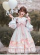 Dogs Donuts Series JSK Printing Sweet Lolita Pink Sling Dress