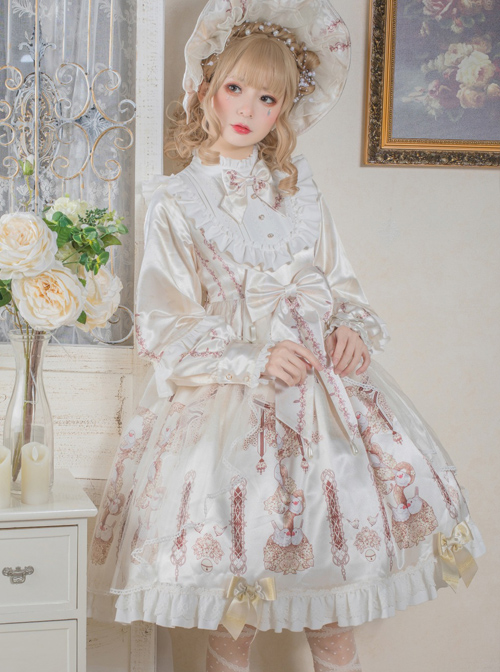 Finch And Cream Flower Series OP Sweet Lolita Long Sleeve Dress