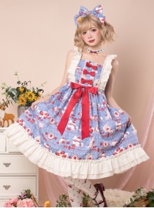 Strawberry Milk Bottle Series JSK Bowknot Sweet Lolita Sling Dress