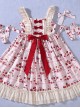 Strawberry Milk Bottle Series JSK Bowknot Sweet Lolita Sling Dress