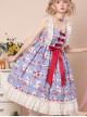 Strawberry Milk Bottle Series JSK Bowknot Sweet Lolita Sling Dress