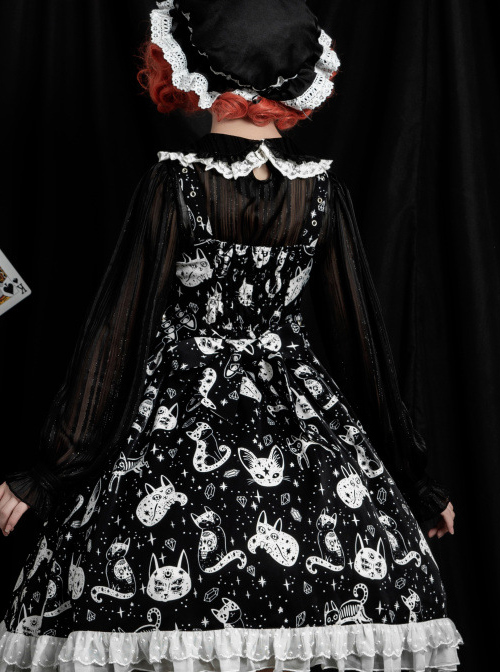 Diamond Star Meow Series Darkness Gothic Lolita Sling Dress
