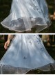 Iris Flower Series OP Butterfly Sleeve Embroidery Blue Classic Lolita Short Sleeve Dress