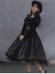 Starshine Stone Series OP Classic Lolita Velour Printing Long Sleeve Dress