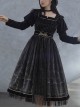 Starshine Stone Series OP Classic Lolita Velour Printing Long Sleeve Dress