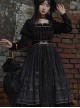 Starshine Stone Series OP Classic Lolita Velour Printing Long Sleeve Dress