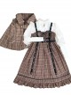 Little Detective Series JSK School Lolita Brown Plaid Sling Dress And Cloak