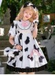 Dairy Cattle Puffs Series OP Cute Printing Sweet Lolita Short Sleeve Dress