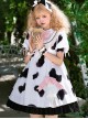 Dairy Cattle Puffs Series OP Cute Printing Sweet Lolita Short Sleeve Dress