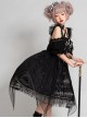 Night Elf Series JSK Black Lace Retro Elegant Gothic Lolita Sling Dress