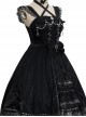 Night Elf Series JSK Black Lace Retro Elegant Gothic Lolita Sling Dress