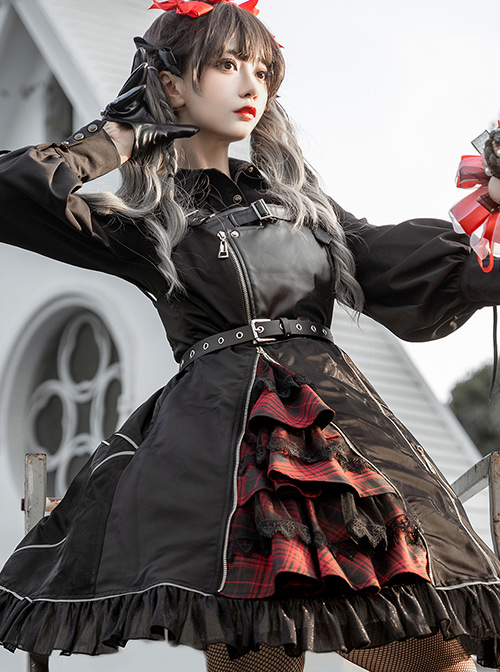 Dimly Light Series JSK Rock Cyberpunk Gothic Lolita Sling Dress