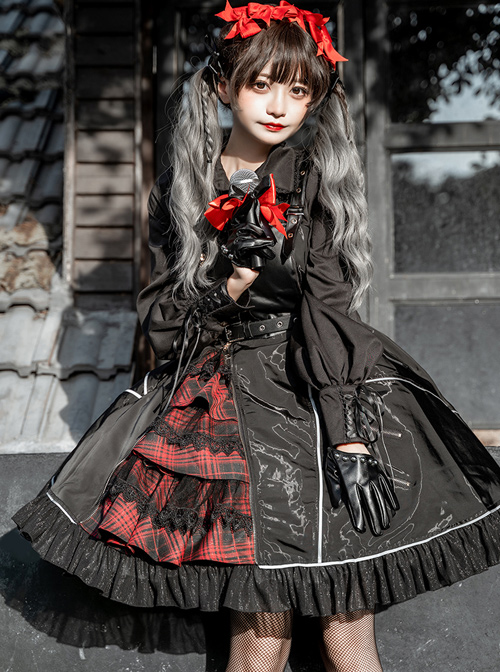 Dimly Light Series JSK Rock Cyberpunk Gothic Lolita Sling Dress