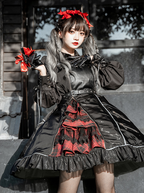 Dimly Light Series JSK Rock Cyberpunk Gothic Lolita Sling Dress