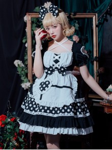 The Love Strawberries Series Polka Dot Printing Sweet Lolita Short Sleeve Dress