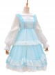 Starry Night Insomnia Series OP Pure Color Sweet Lolita Long Sleeve Dress