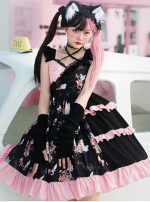 The Bird In Prison Series Splicing Hem Sweet Lolita Sling Dress