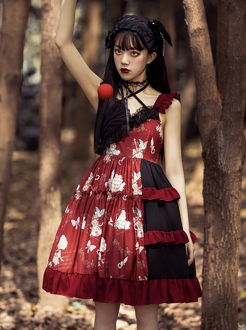 The Bird In Prison Series Splicing Hem Sweet Lolita Sling Dress