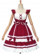 Candy House Series JSK Pure Color Bowknot Sweet Lolita Sling Dress