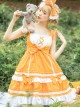 Candy House Series JSK Pure Color Bowknot Sweet Lolita Sling Dress