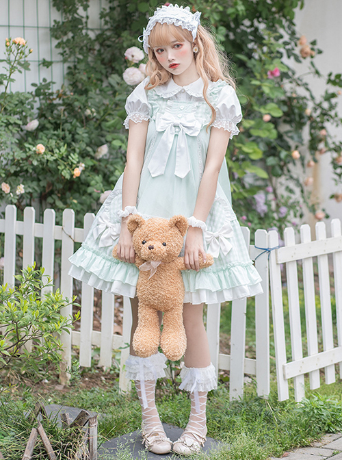 Meet The Forest Series High Waist Bowknot Sweet Lolita Sling Dress