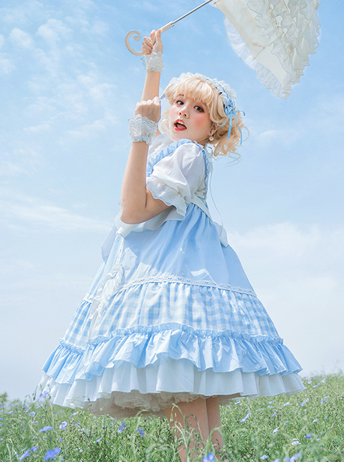 Meet The Forest Series High Waist Bowknot Sweet Lolita Sling Dress