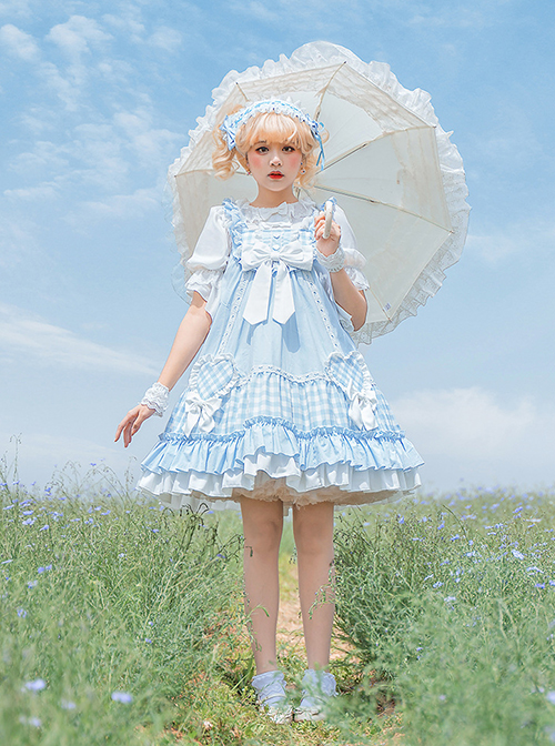 Meet The Forest Series High Waist Bowknot Sweet Lolita Sling Dress