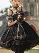 Day-night Carol Series JSK Dark Retro Black Gold Gothic Lolita Sling Dress