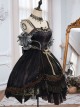 Day-night Carol Series JSK Dark Retro Black Gold Gothic Lolita Sling Dress