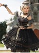 Day-night Carol Series JSK Dark Retro Black Gold Gothic Lolita Sling Dress